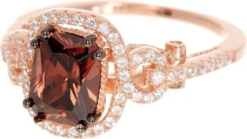 14K Rose Gold Plated Sterling Silver Brown Chocolate CZ Ring | Nordstrom Rack