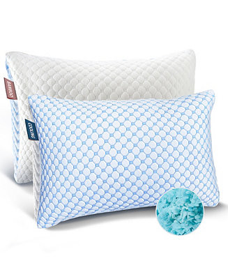 Clara Clark Memory Foam Gel Infused Reversible Cooling 2-Pack Pillow, King - Macy's | Macy's