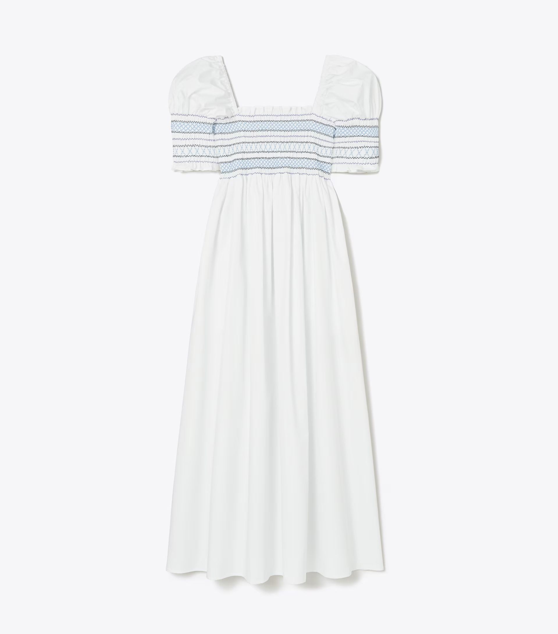 SMOCKED COTTON MIDI DRESS | Tory Burch (US)