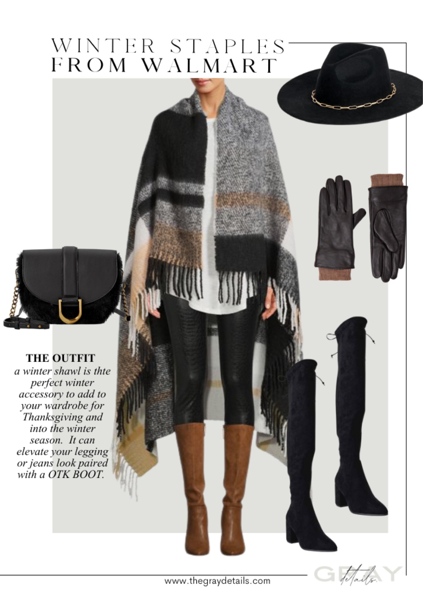This $18 winter shawl from Walmart is thte perfect winter accessory to add to your wardrobe for Thanksgiving and into the winter season.  It can elevate your legging or jeans look paired with a OTK BOOT. 

#LTKstyletip #LTKtravel #LTKunder50