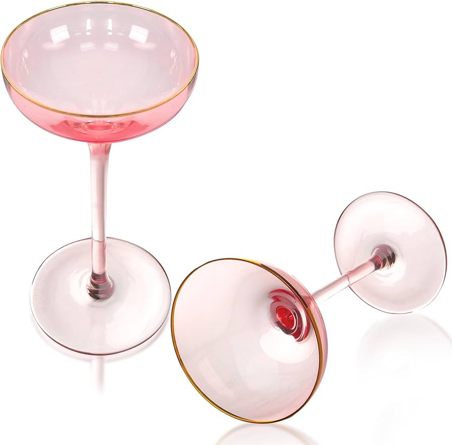 SERdeerCH pink champagne martini glasses 5 OZ Champagne Coupe Glasses Classic Cocktail Glassware ... | Amazon (US)