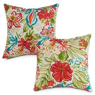 Breeze Floral Square Outdoor Throw Pillow (2-Pack) | The Home Depot