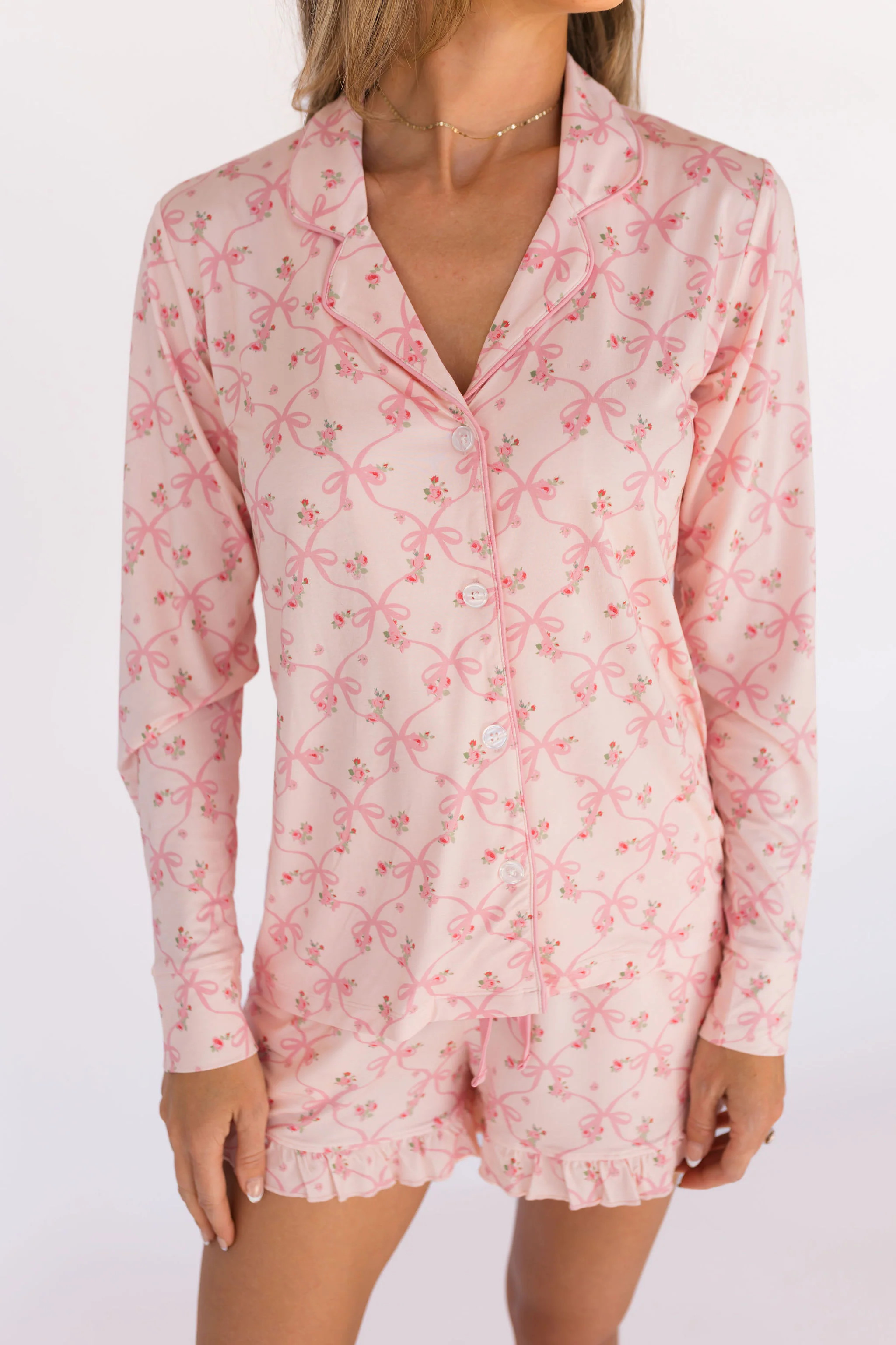 Rosie Bow Women's Long Sleeve Short Set | In My Jammers