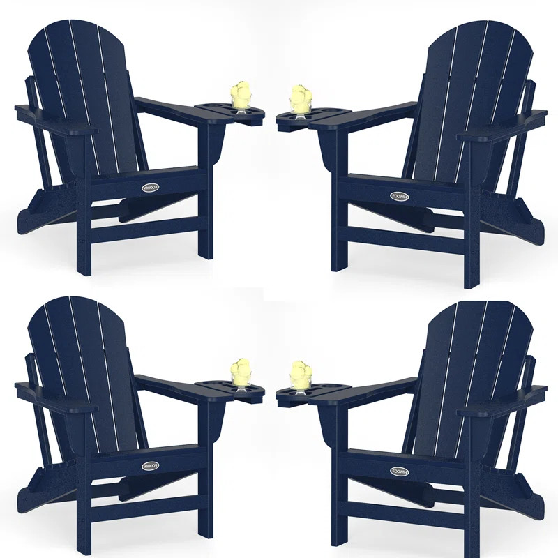 HDPE Folding Adirondack Chair With Cup Holder | Wayfair North America