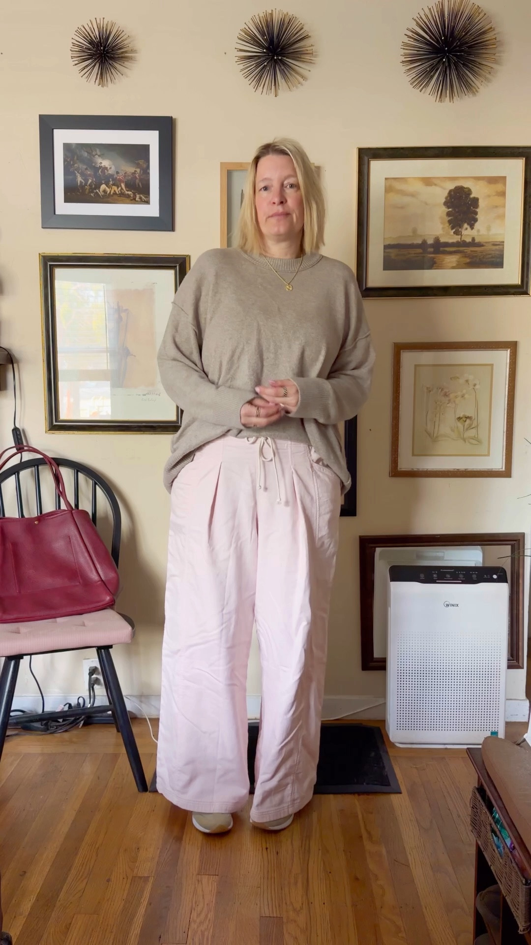 These pants are a dream, loose fit, have pockets and a drawstring. 

top large
pants large long 
shoes 7.5



#LTKOver40 #LTKTall #LTKMidsize