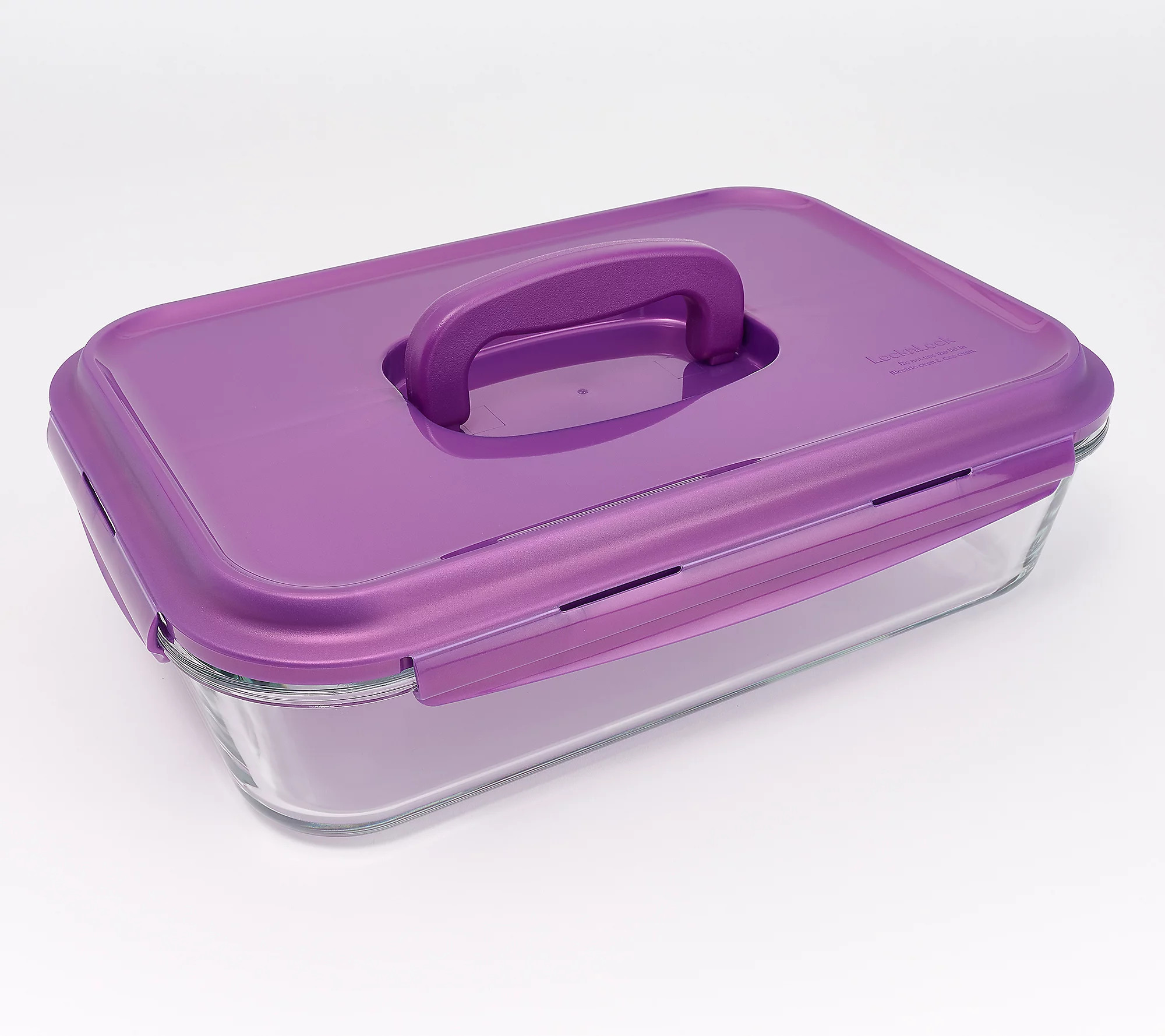 LocknLock 9x13 Glass Dish w/ Domed Handle Lid | QVC