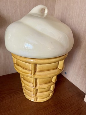 Vintage 1970-80’s  Large Vanilla Soft Serve Ice Cream Cone Ceramic Cookie Jar | eBay US