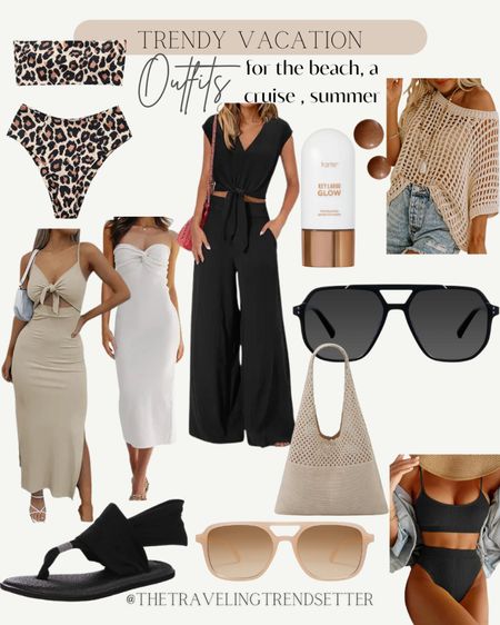 Trendy vacation outfits - bathing suit - travel - summer - spring - swimsuits - sunglasses - shoes - dresses - maxi dress - makeup - tanner - swimsuit cover up - beach outfit - Amazon - Amazon fashion 

#LTKfindsunder50 #LTKtravel #LTKstyletip