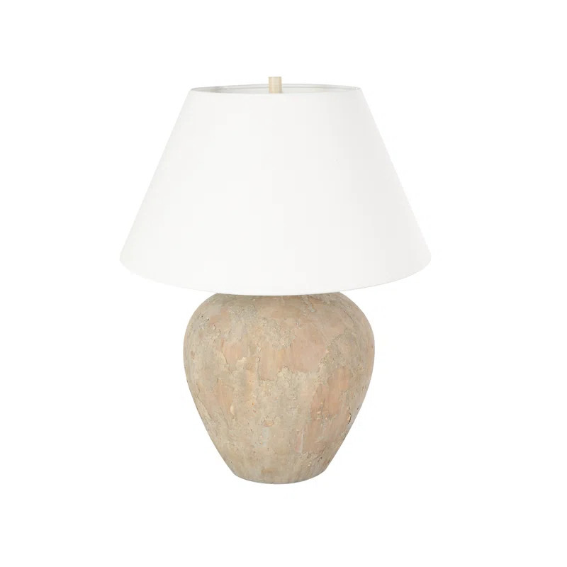 Rosalind Wheeler Ceramic Antique Style Pot Room Table Lamp With White Drum Shade | Wayfair | Wayfair North America