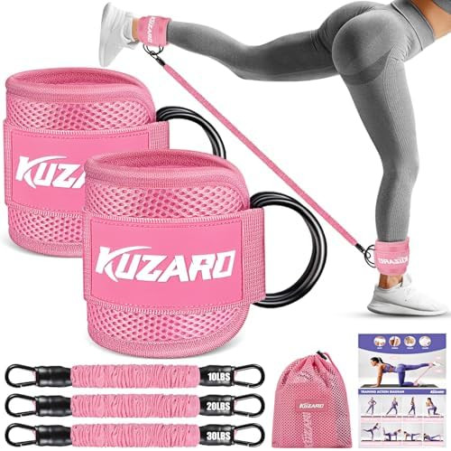 Ankle Resistance Bands with Cuffs, Ankle Weights Bands for Working Out, Women Leg and Glutes Work... | Amazon (US)