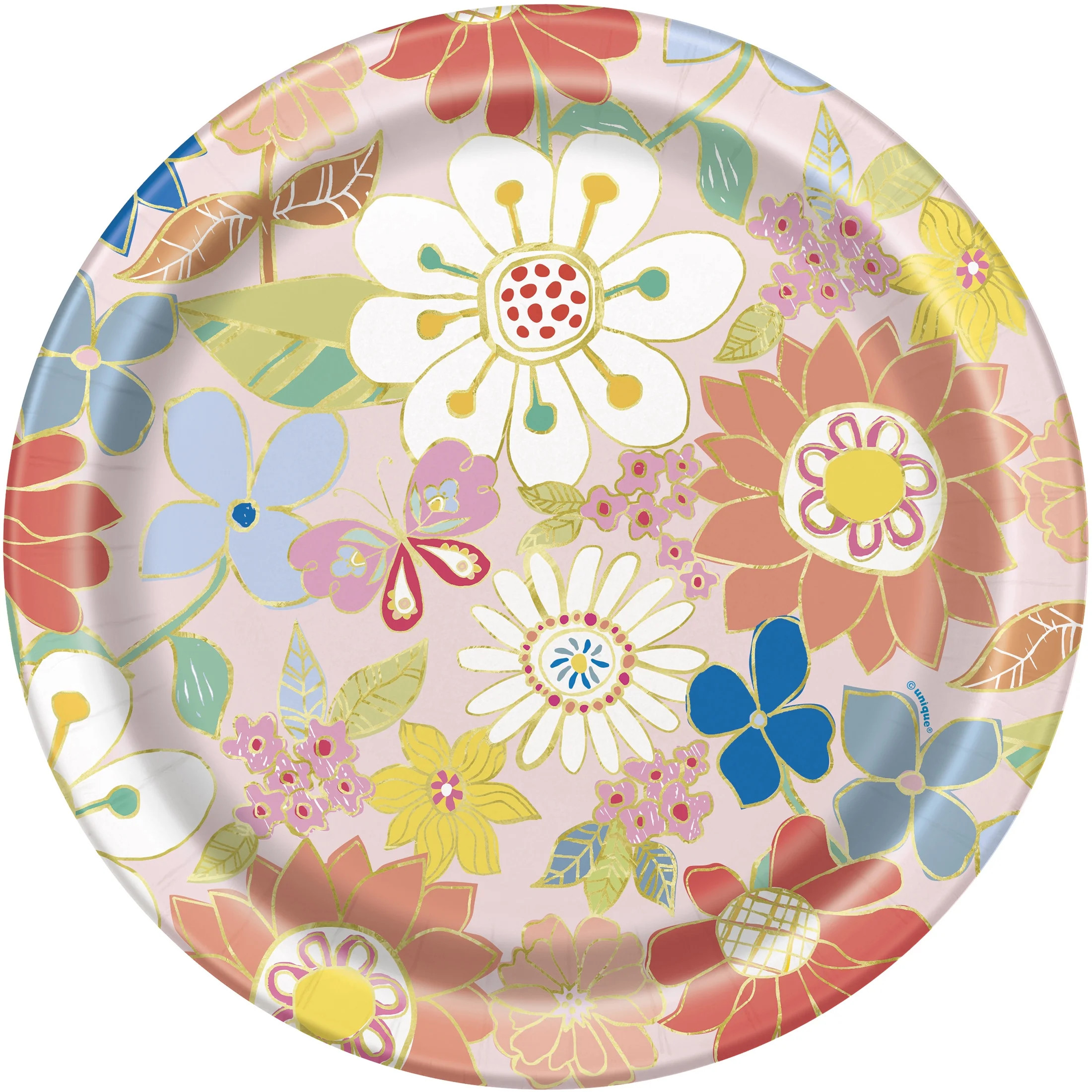 Way to Celebrate! Retro Daisy Paper Dinner Plates, 9in, 8ct | Walmart (US)