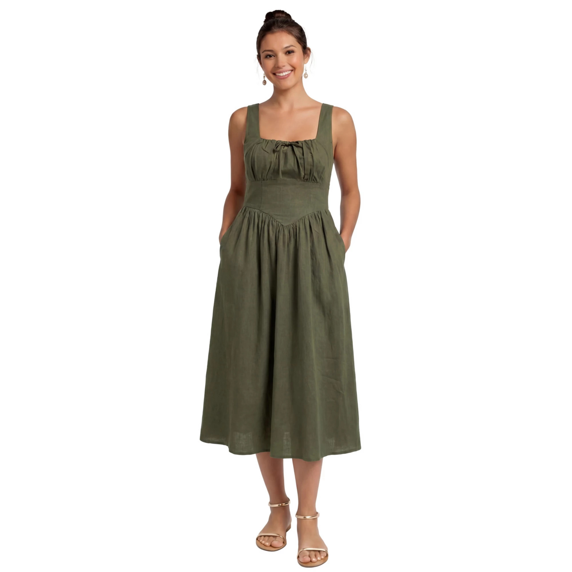 Women's Kittenish Drop Waist Corset Midi Dress | Kohl's