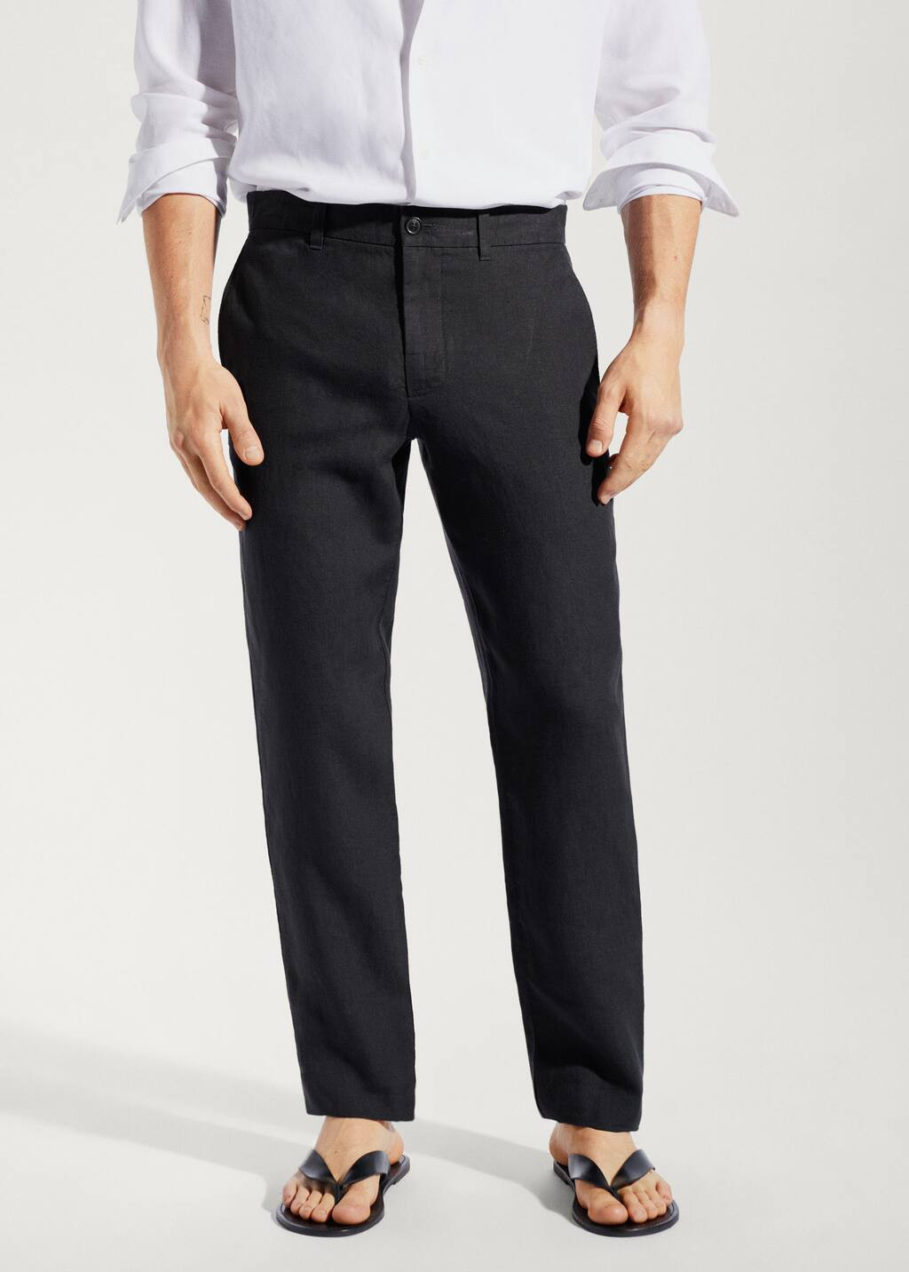Slim fit 100% linen trousers | MANGO (US)