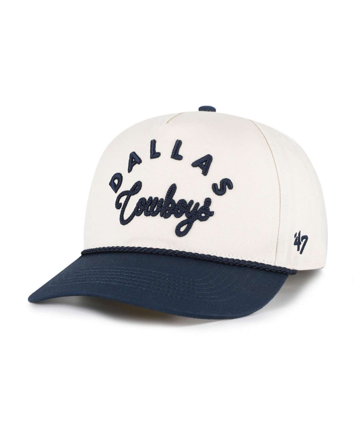 '47 Brand Women's Natural/Navy Dallas Cowboys Rope Script Hitch Adjustable Hat - Natural, Navy | Macy's
