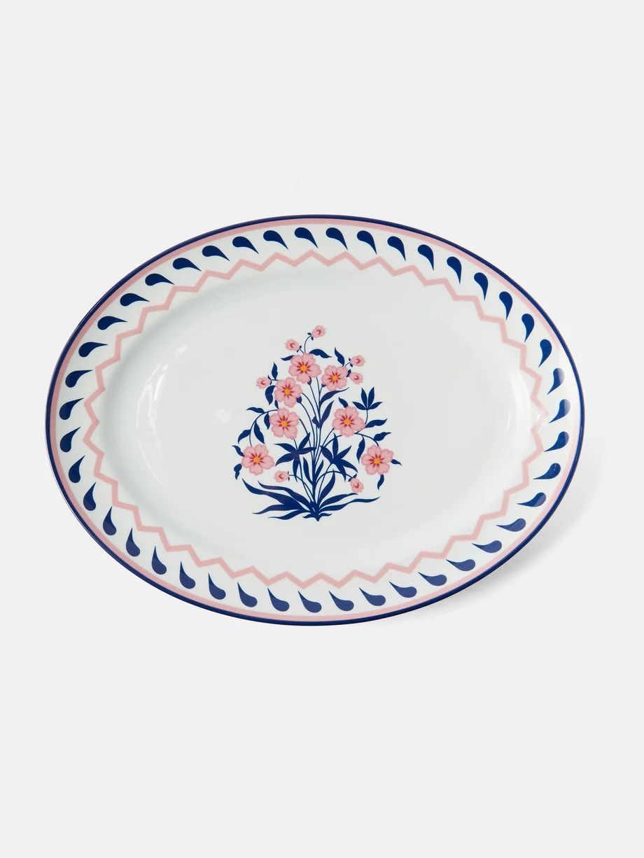 Jaipur porcelain oval platter | Aquazzura Casa | Matches (US)