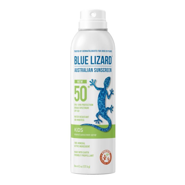 Blue Lizard Kids Mineral Sunscreen Spray, SPF 50+, 4.5 Oz | Walmart (US)