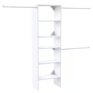 Selectives 60 in. W - 120 in. W White Wood Closet System | The Home Depot