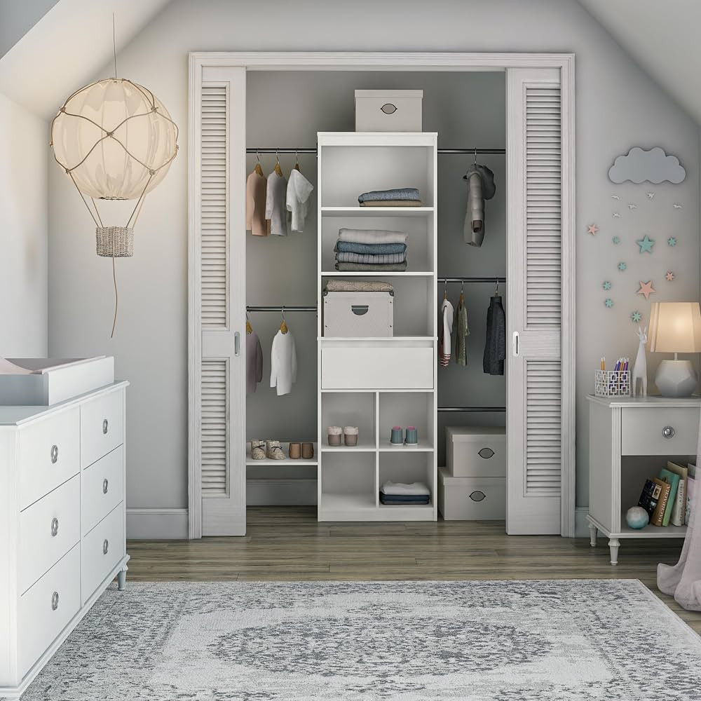 Little Seeds Grow with Me Adjustable Kids’ Closet Organizer System, 15.69" D x 95.44" W x 76.62... | Amazon (US)