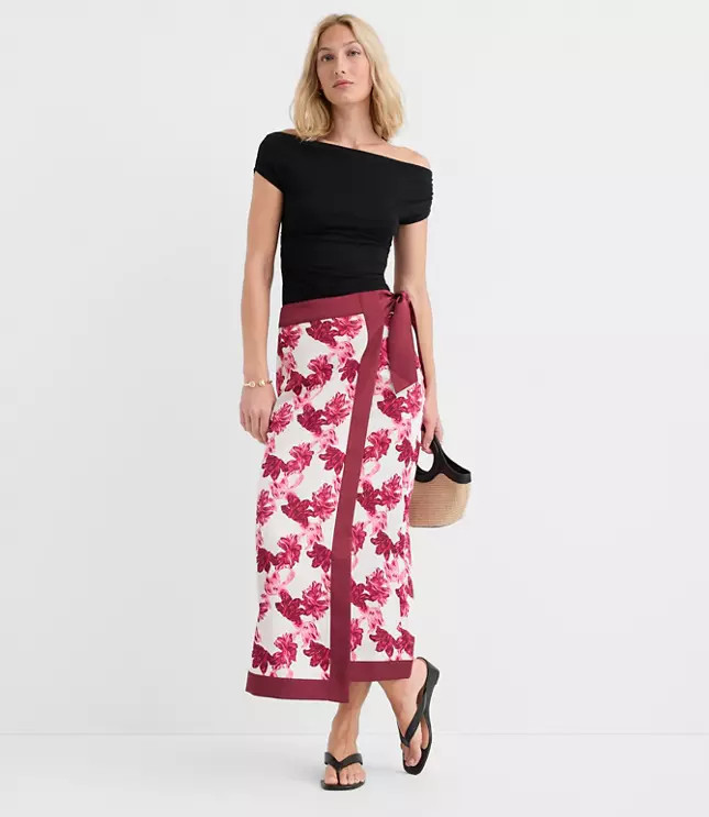 Lily Wrap Midi Skirt | LOFT