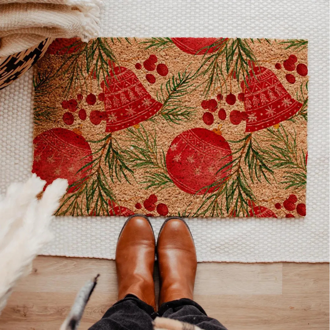 Festive Merry Christmas Doormat, Winter Holiday Welcome Mat, Xmas Porch Decoration, Seasonal Fron... | Etsy (US)