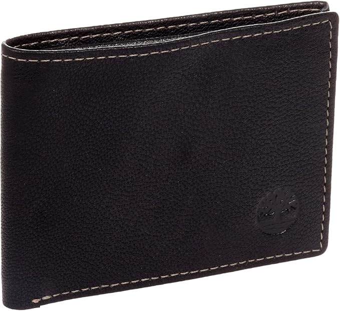 Timberland Men's Blix Slimfold Leather Wallet, Black, One Size | Amazon (US)