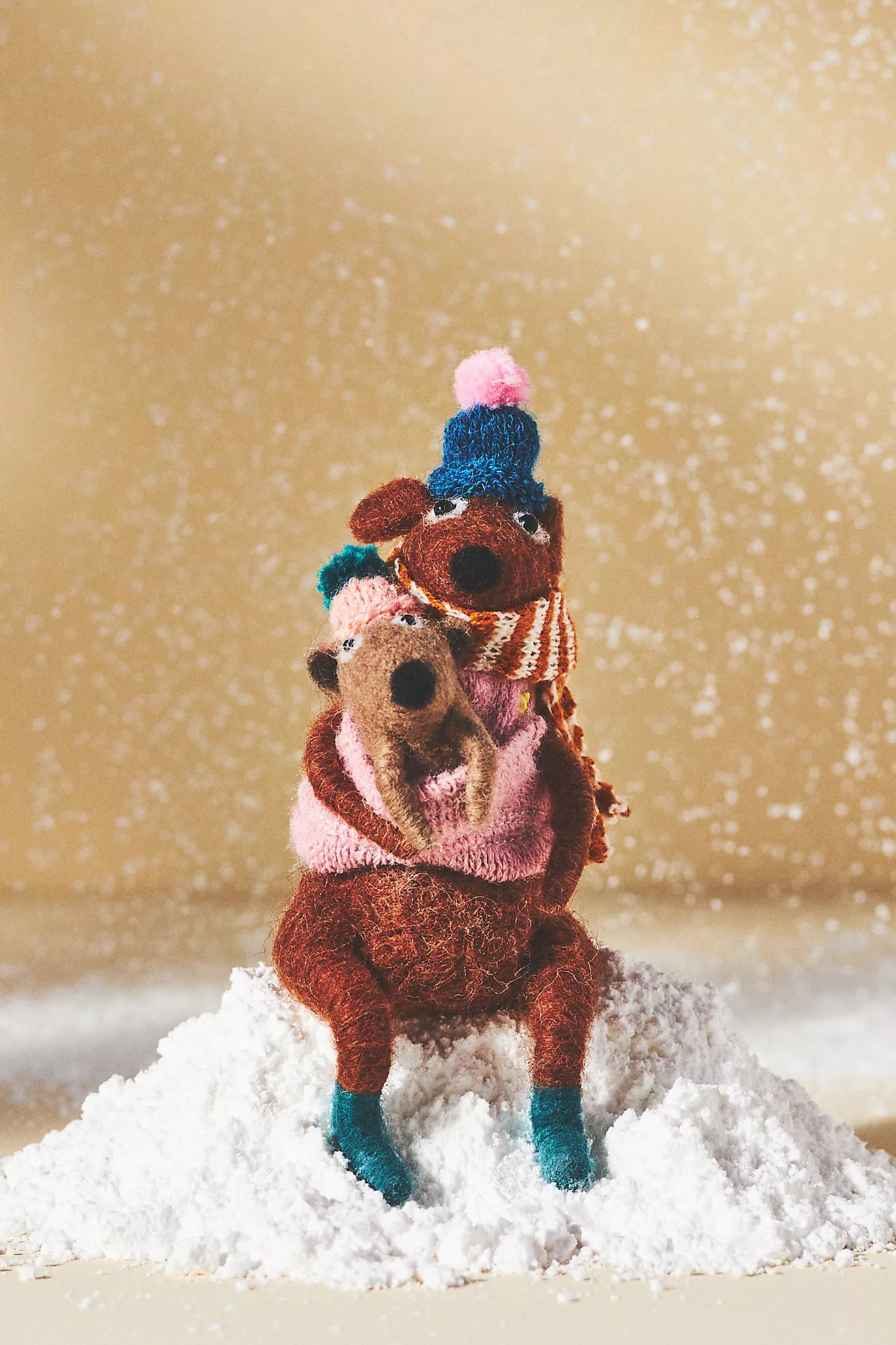 Wild Bundled-Up Wool Animal Christmas Tree Decoration | Anthropologie (UK)