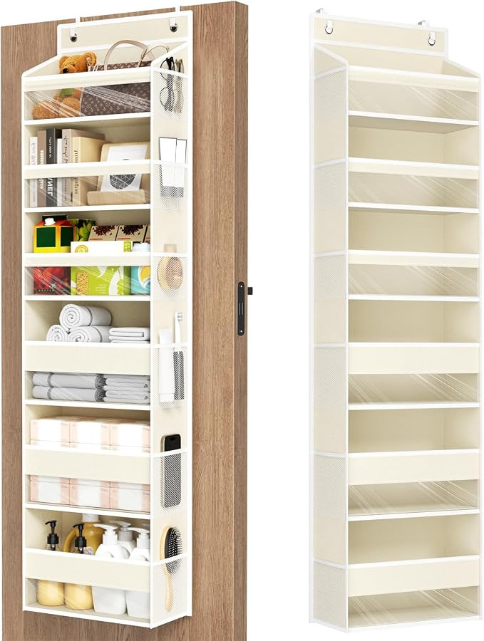 Over The Door Organizer, 6 Shelf Door Hanging Organizers with 6 Large Capacity Pockets, Behind Do... | Amazon (US)