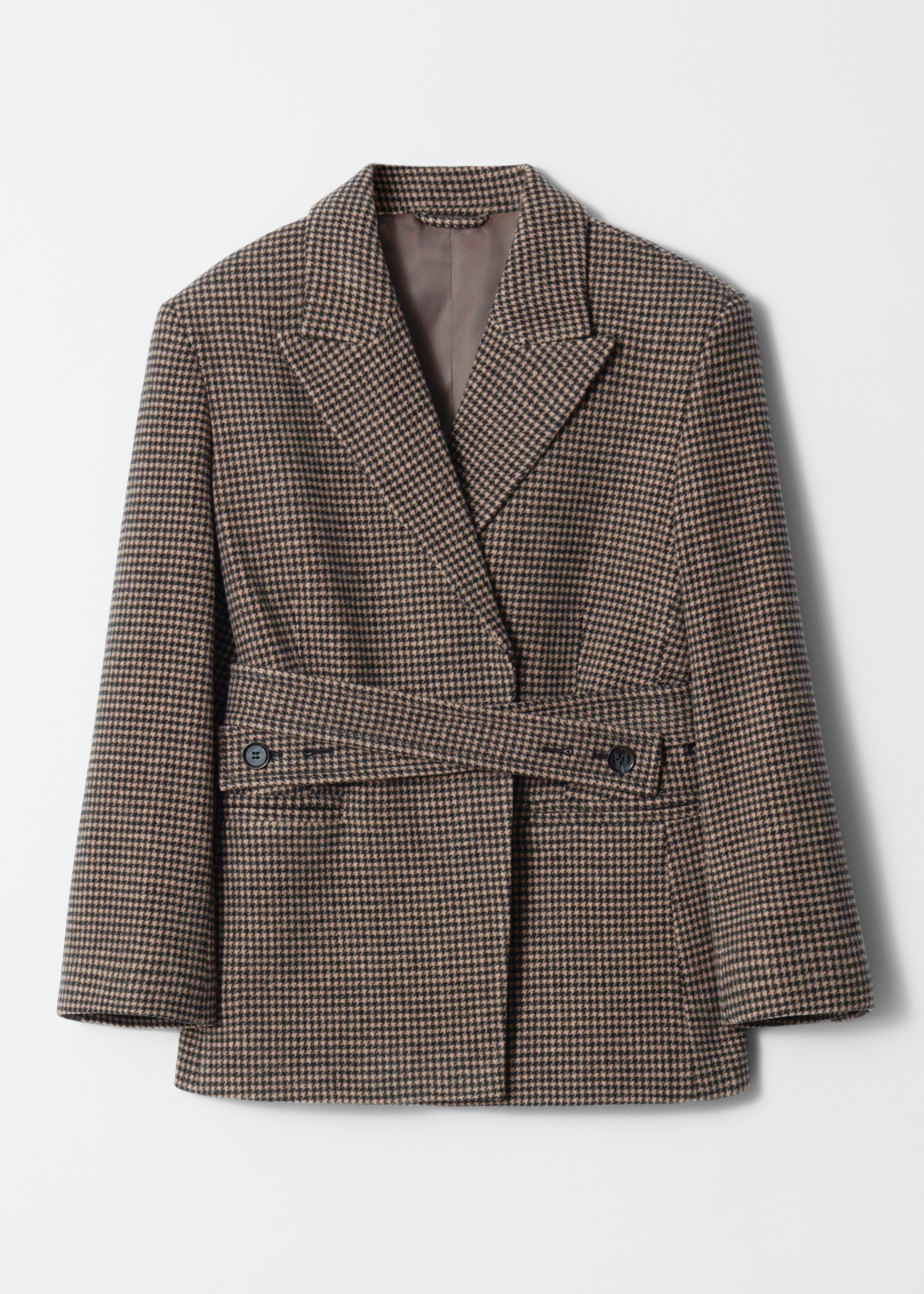 Wollblazer mit Gürtel - Braun/Hahnentrittmuster - & Other Stories DE | & Other Stories EU