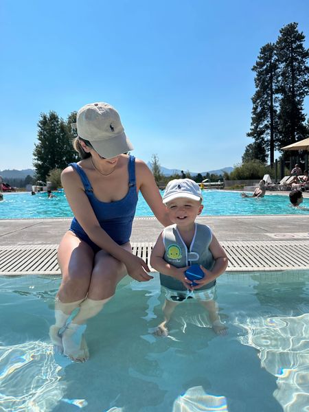 Family swim outfits. Matching family swim outfits. 

Hunza G one piece. Linked similar. 
Polo Ralph Lauren hat. 
Amazon vest on cam
Polo Ralph Lauren cap on cam. 
Amazing swim shorts. These are great! 

#LTKfamily #LTKkids #LTKswim