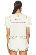 For Love & Lemons Leah Cotton Top in Cream from Revolve.com | Revolve Clothing (Global)