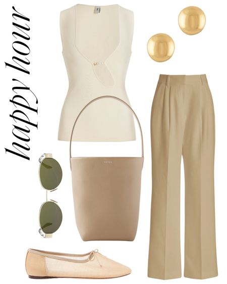 Spring happy hour outfit 🤍 Neutral spring outfit, spring trousers, beige trousers, spring style, spring tops, spring going out outfit 

#LTKSeasonal #LTKfindsunder100
