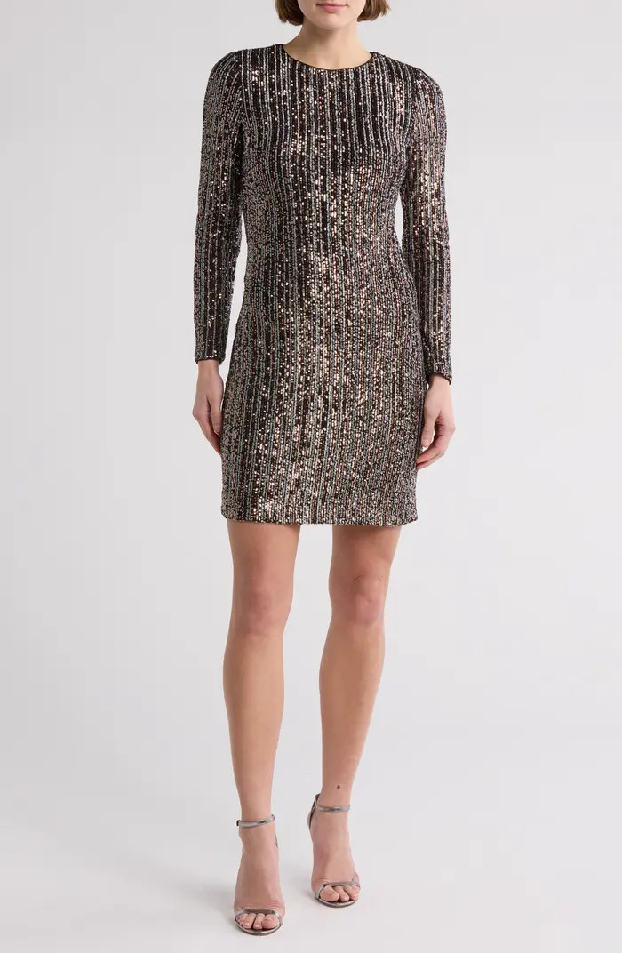 Long Sleeve Sequin Minidress | Nordstrom Rack