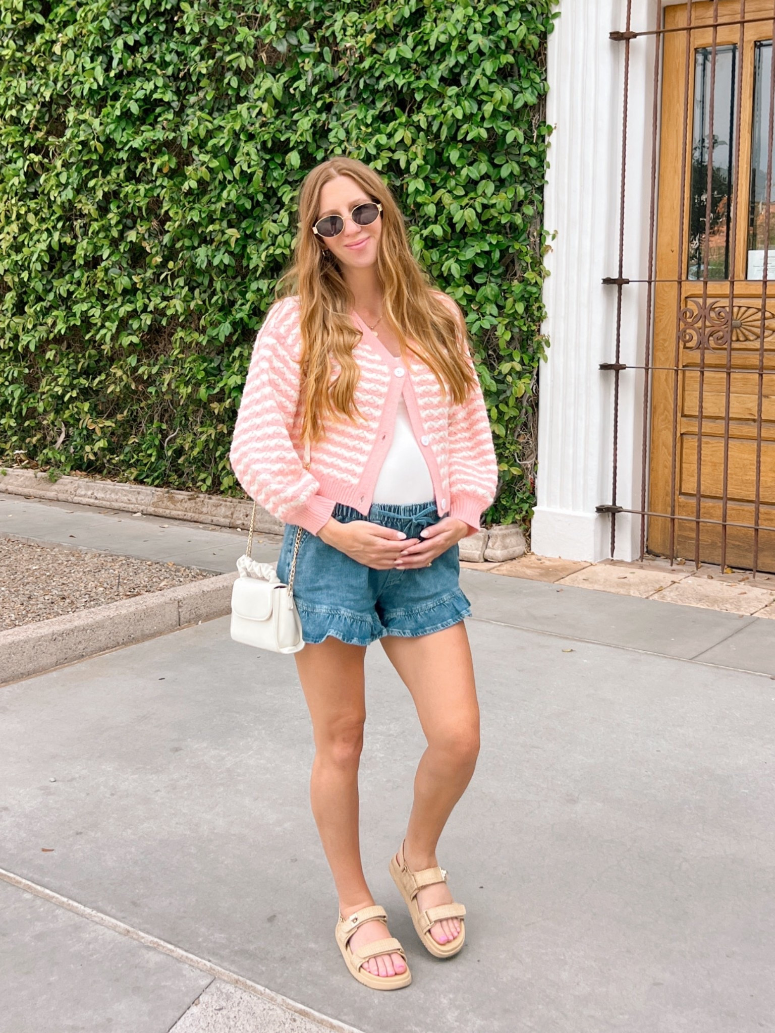 What to wear while 6 months pregnant.

My shorts are not maternity but fit perfectly, I didn’t even need to size up. I love the elastic drawstring waist. I’m wearing size Small 
.
Spring outfit idea, pregnancy outfit idea 


#LTKFindsUnder50 #LTKSeasonal #LTKBump