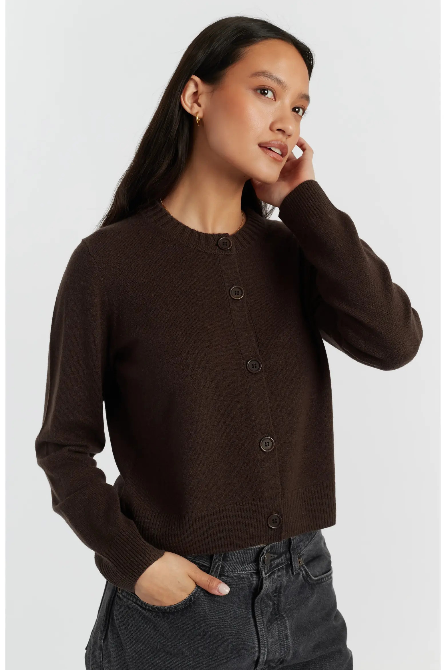 Chinti & Parker Wool Cashmere Blend Crew Neck Cropped Cardigan (Women) | Nordstrom | Nordstrom