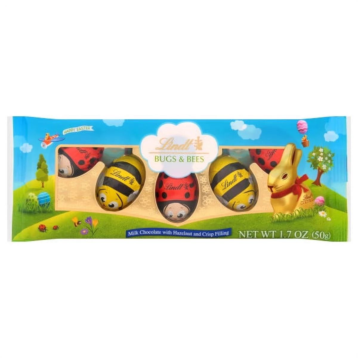 Lindt Bugs & Bees, Milk Chocolate with Hazelnuts, Easter Chocolate Candy, 1.7 oz, 5 Count | Walmart (US)