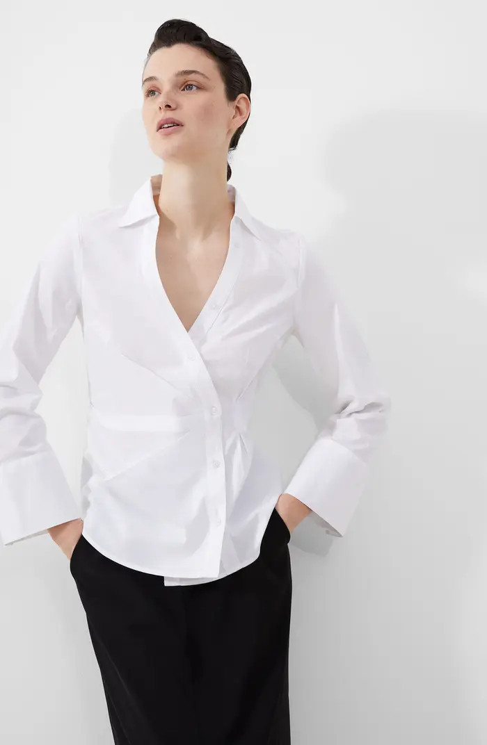 Isabelle Asymmetric Cotton Shirt | Nordstrom