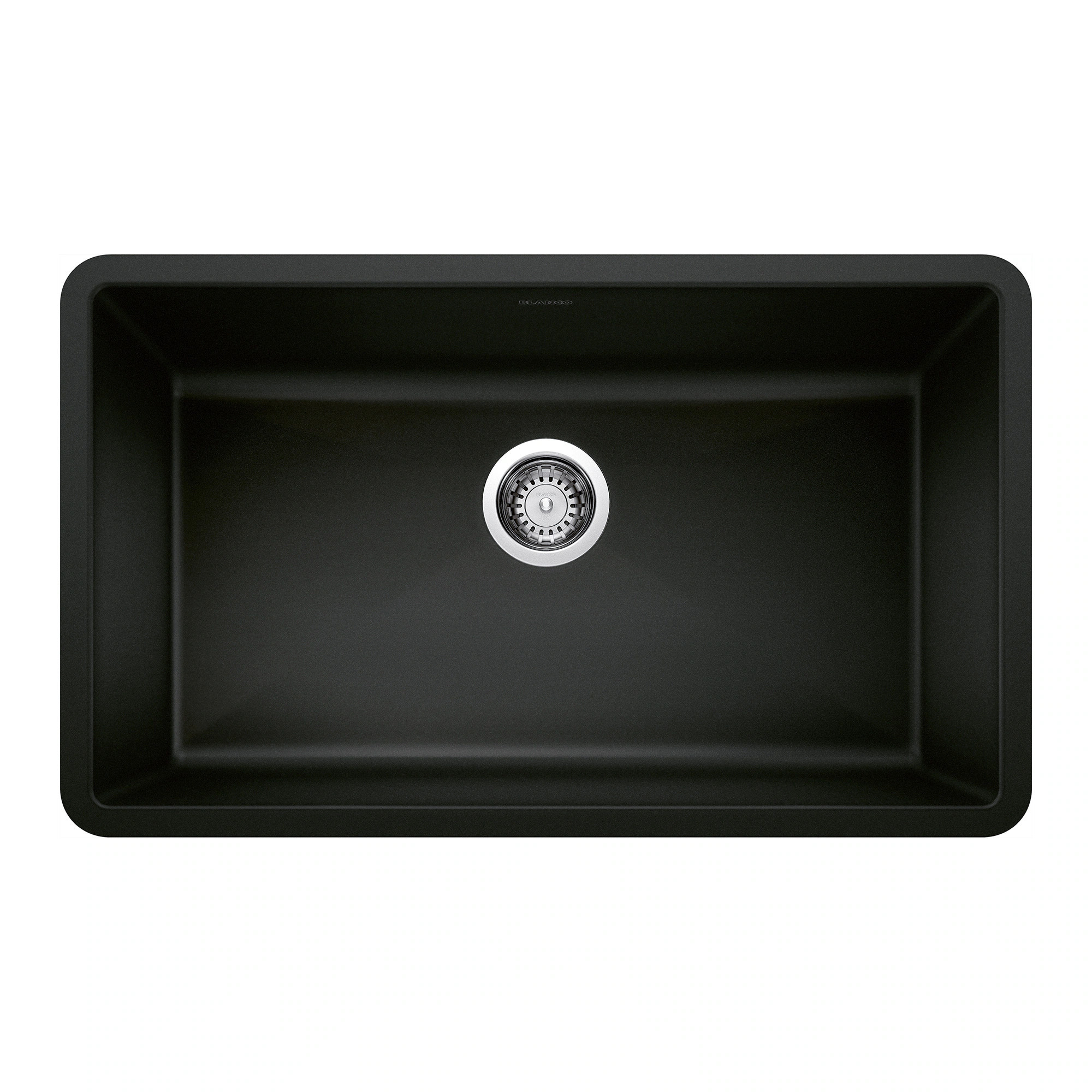 BLANCO Precis Silgranit Undermount 32-in x 19-in Granite Single bowl Kitchen Sink in Black | 442935 | Lowe's