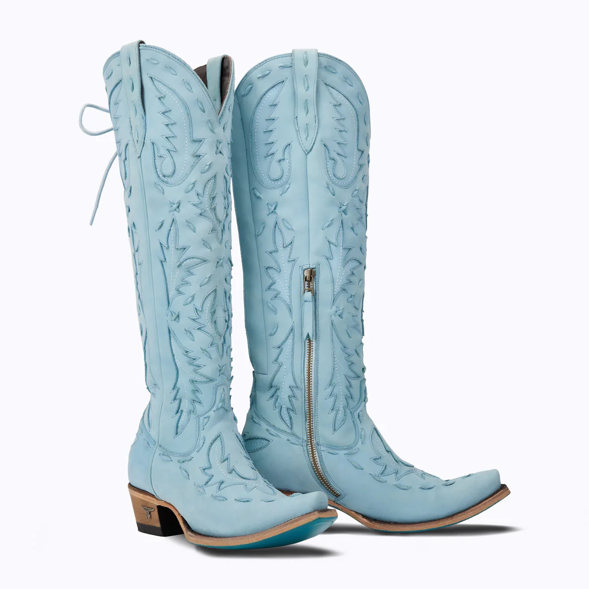 Reverie Knee High Corset - Powder Blue | Lane Boots
