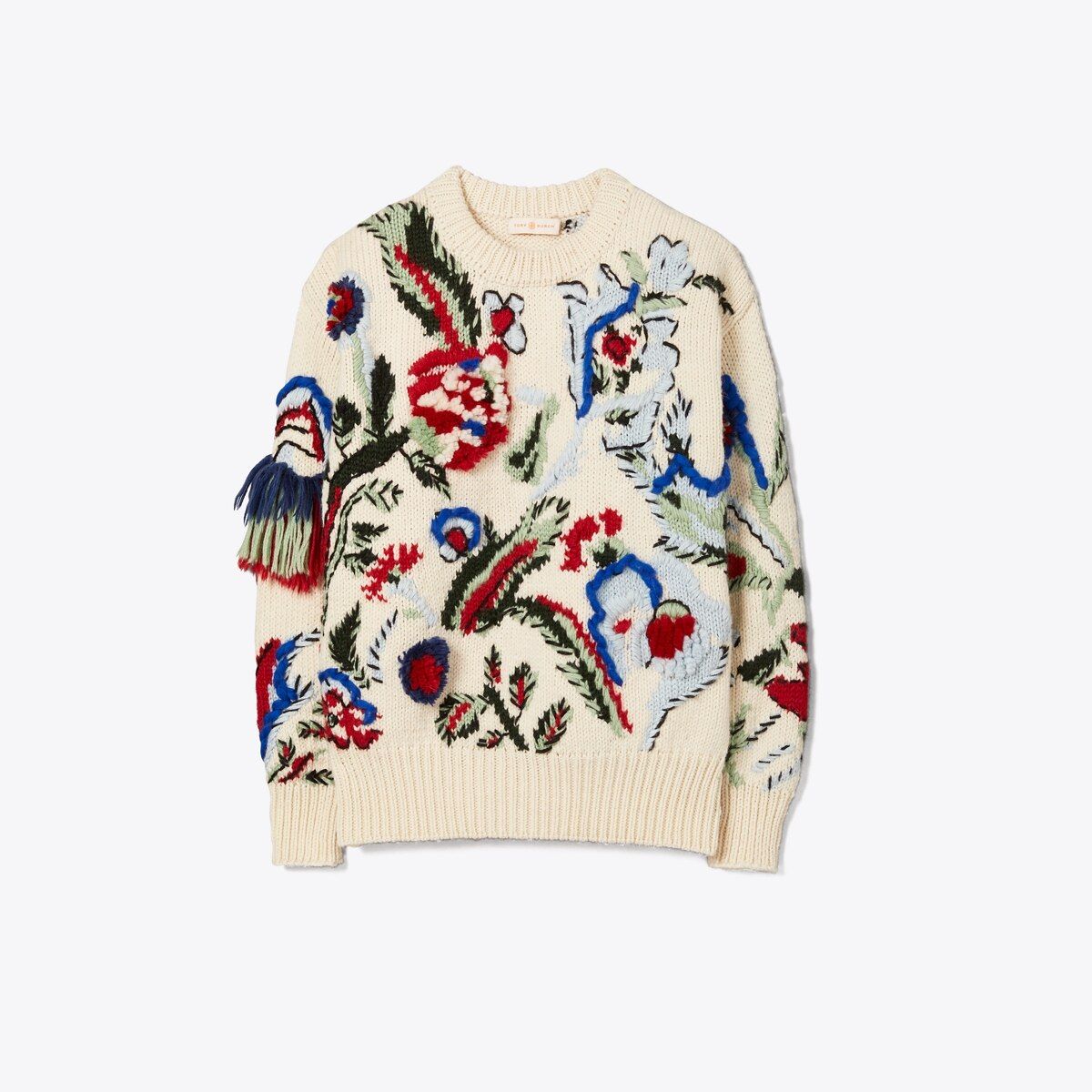 Hand-Knit Intarsia Embroidered Sweater | Tory Burch (US)