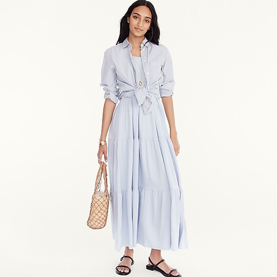 Broken-in jersey tiered maxi dress | J. Crew US