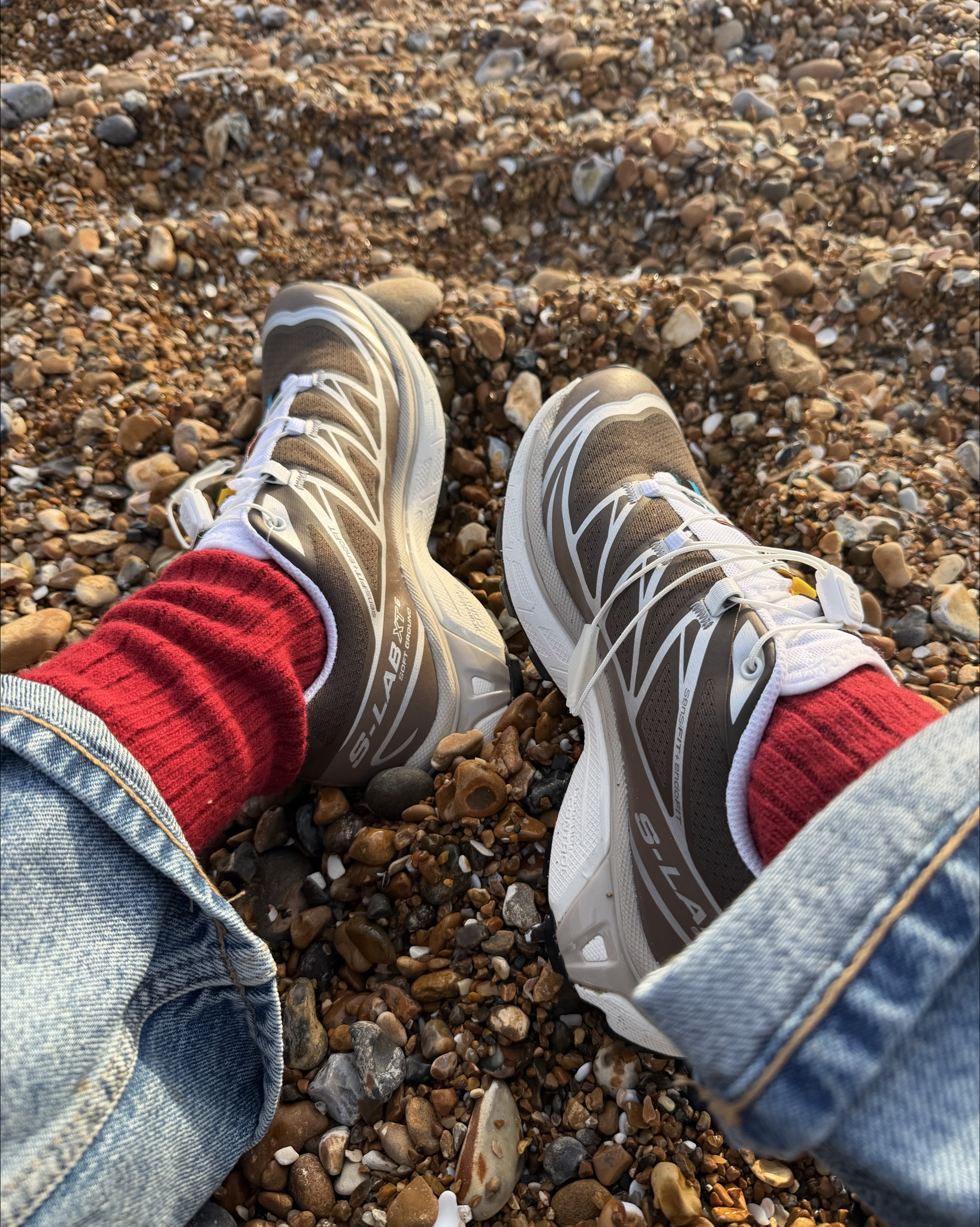 Obsessed with these Salomon hiking trainers true to size. 

Styled with straight leg jeans 
Cashmere socks
Ducie leather jacket
H&M red knit 

#LTKFashionMonth #LTKuk #LTKstyletip