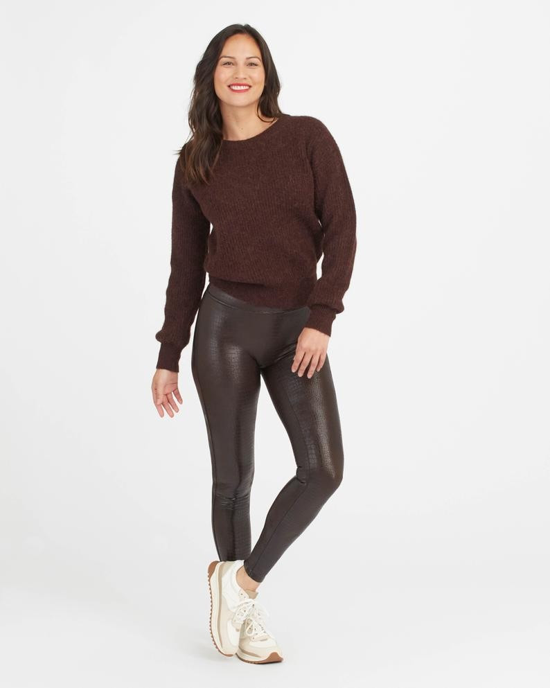 Faux Leather Croc Shine Leggings | Spanx