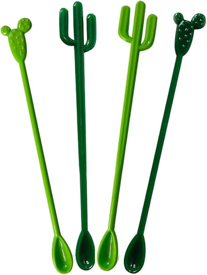 Novelty Cocktail Stirring Spoons Cactus Shaped Drink Mixing Sticks Party Beverage Stir Rods 8.2" ... | Amazon (US)