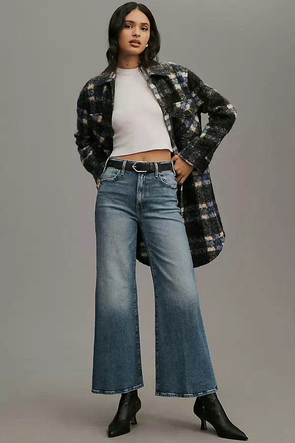 MOTHER The Hustler Roller Sneak High-Rise Wide-Leg Jeans | Anthropologie (US)