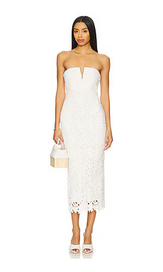 MORE TO COME Scarlett Midi Dress in White from Revolve.com | Revolve Clothing (Global)