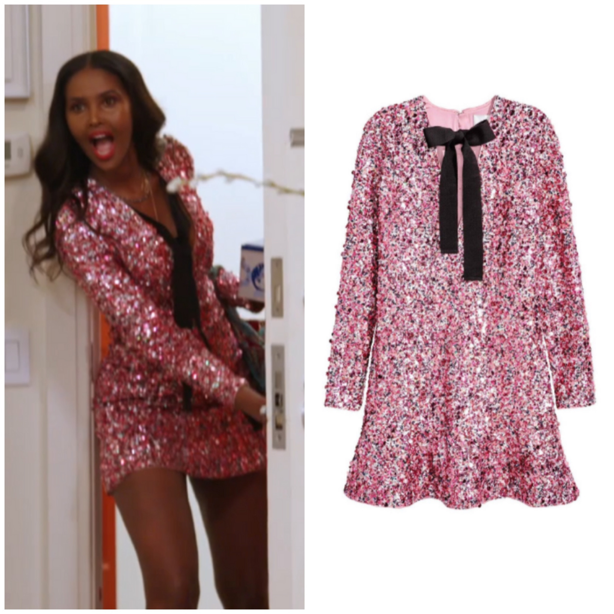 h&m pink sparkly dress H&M SEQUIN FRINGE DRESS