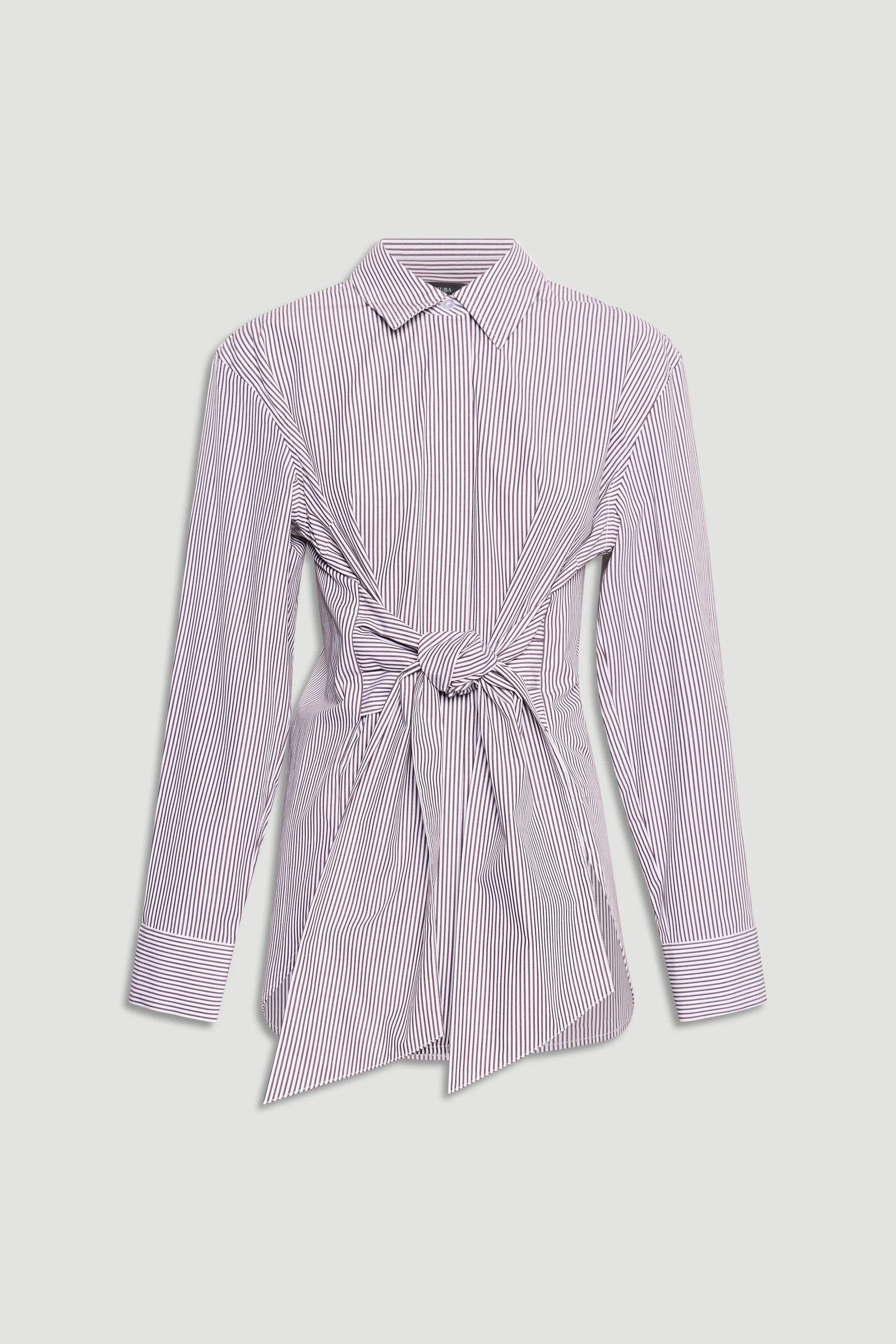 Maggie Tie Shirt - Chocolate Stripe | DECJUBA