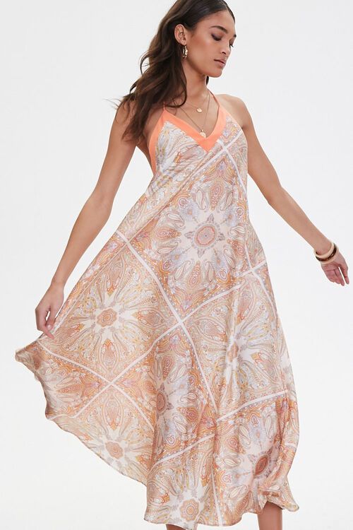 Satin Ornate Print Trapeze Dress | Forever 21 (US)