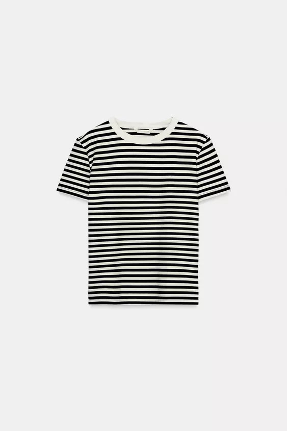 REGULAR FIT - ROUND NECK - REGULAR LENGTH - SHORT SLEEVET-shirt made from flexible, stretchy knit... | Zara UK