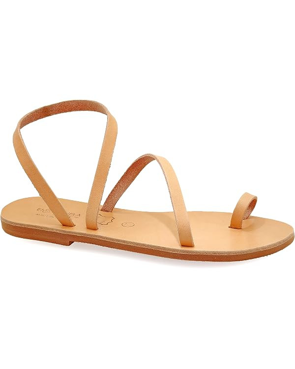 Emmanuela Greek Leather Toe ring Sandals, Quality Handmade Slingback Summer Shoes, Ankle Cuff Str... | Amazon (US)